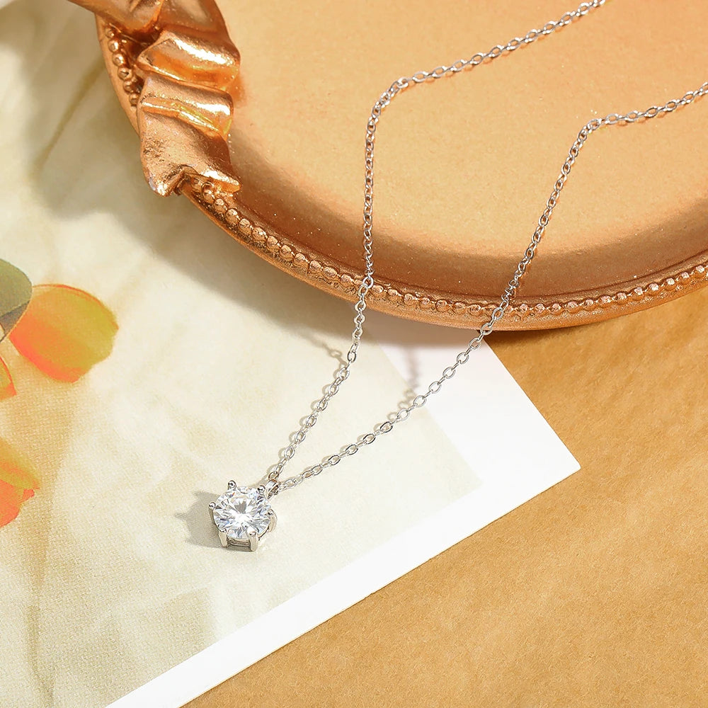 1 Carat Moissanite Pendant Necklace