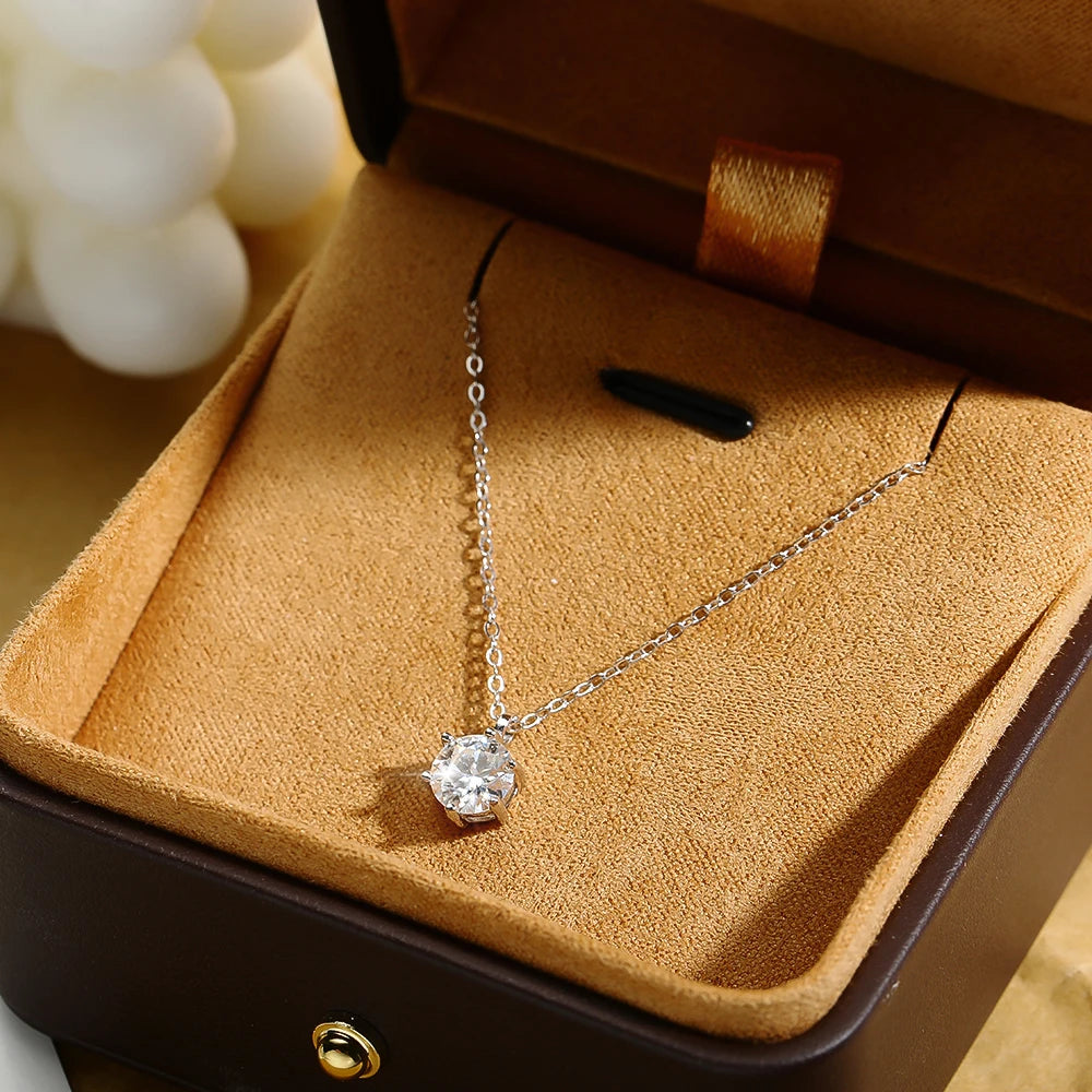 1 Carat Moissanite Pendant Necklace