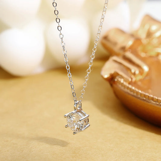 1 Carat Moissanite Pendant Necklace