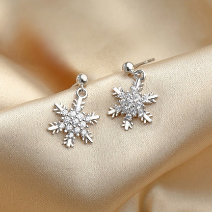 2024 Red Bow Knot Snowflake Drop Earrings – Christmas Santa & Snowman Jewelry