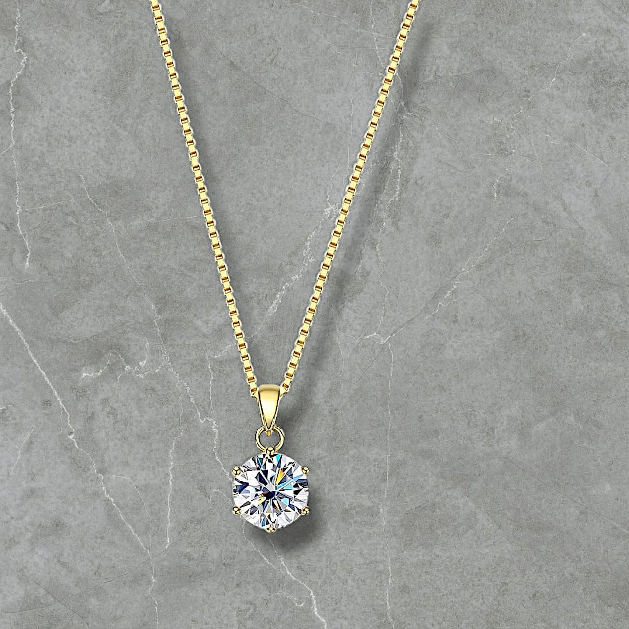 1 Carat Moissanite Pendant Necklace