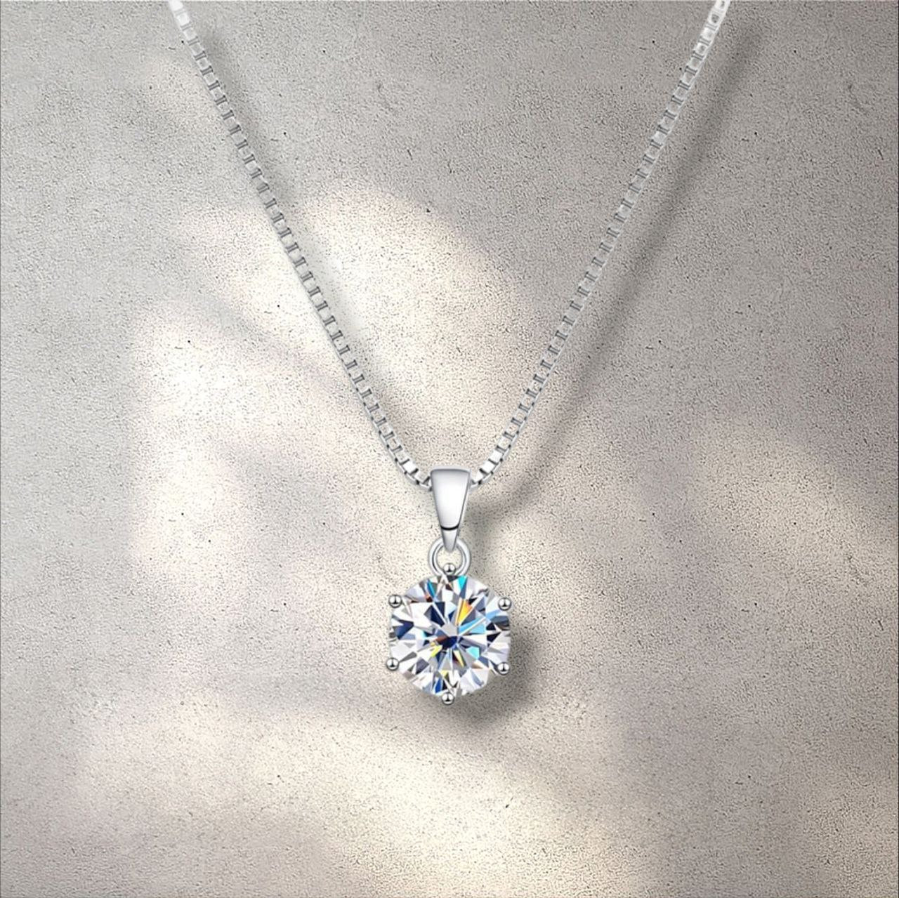 1 Carat Moissanite Pendant Necklace